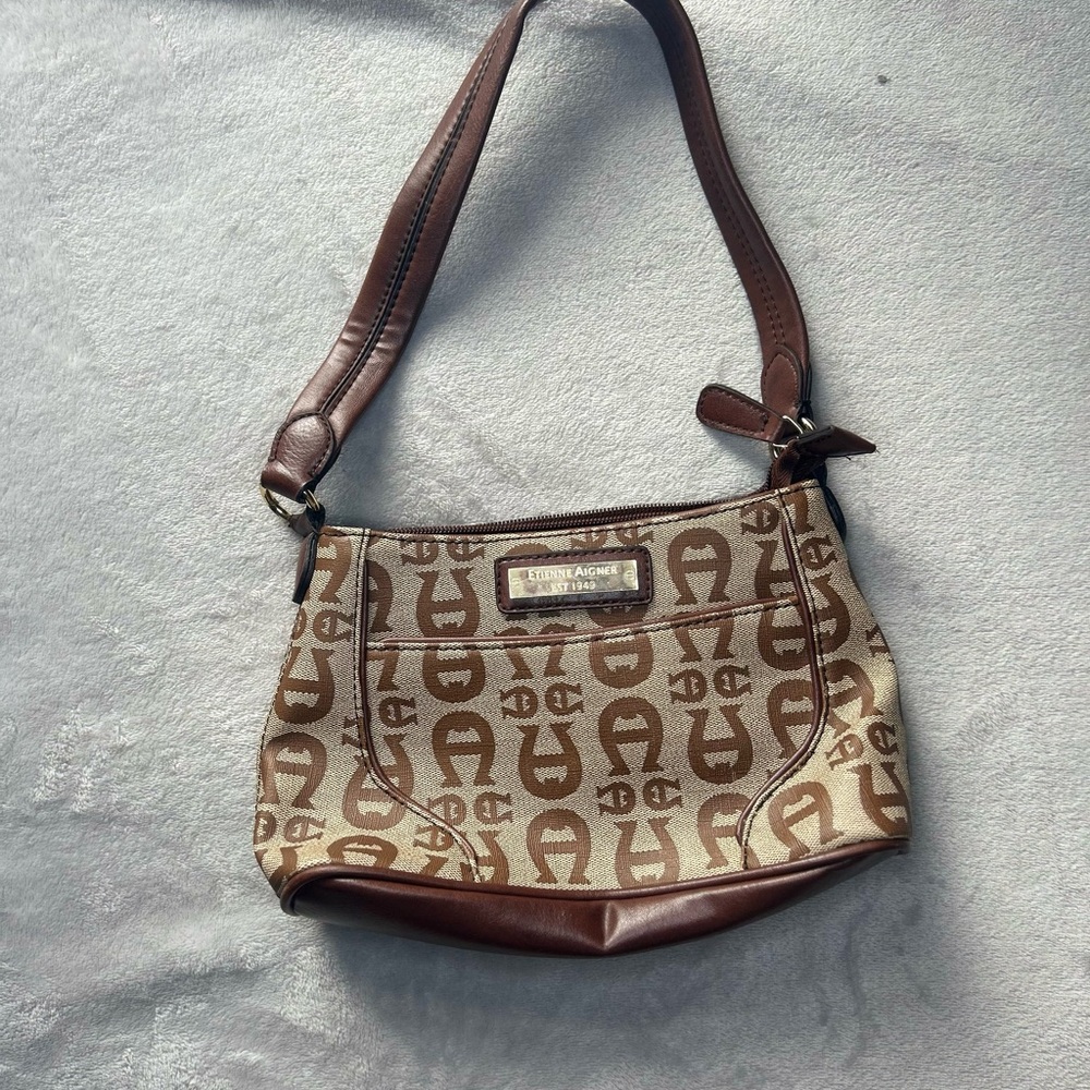 Guess Brown and Tan Shoulder Bag